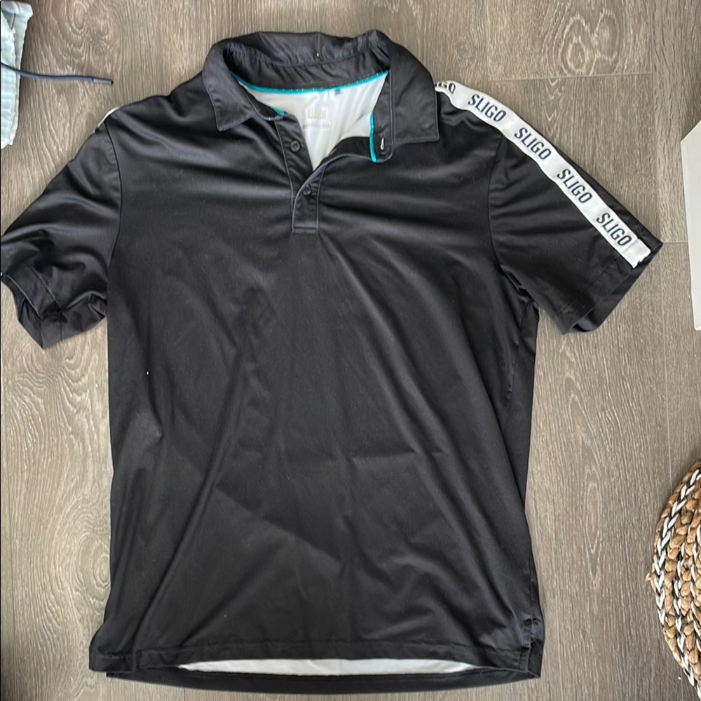 Men's Black golf polo